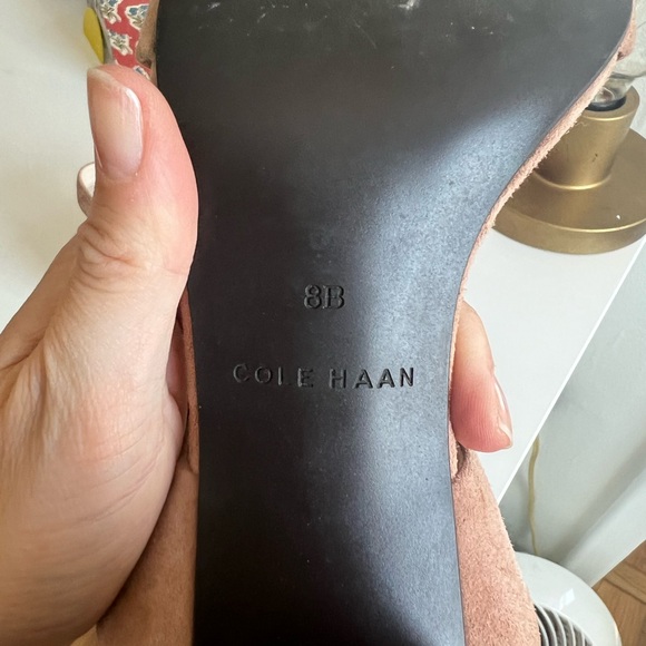 Suede, block heel blush Cole Haan shoes. Size 8 - Picture 4 of 5